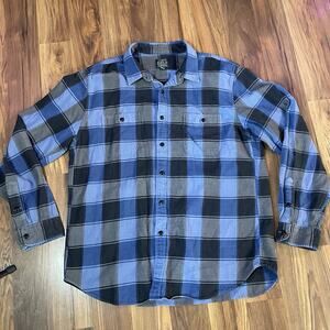 J.Crew Sporting Goods Men’s XL Blue Plaid Long Sleeve Flannel Button Up Shirt